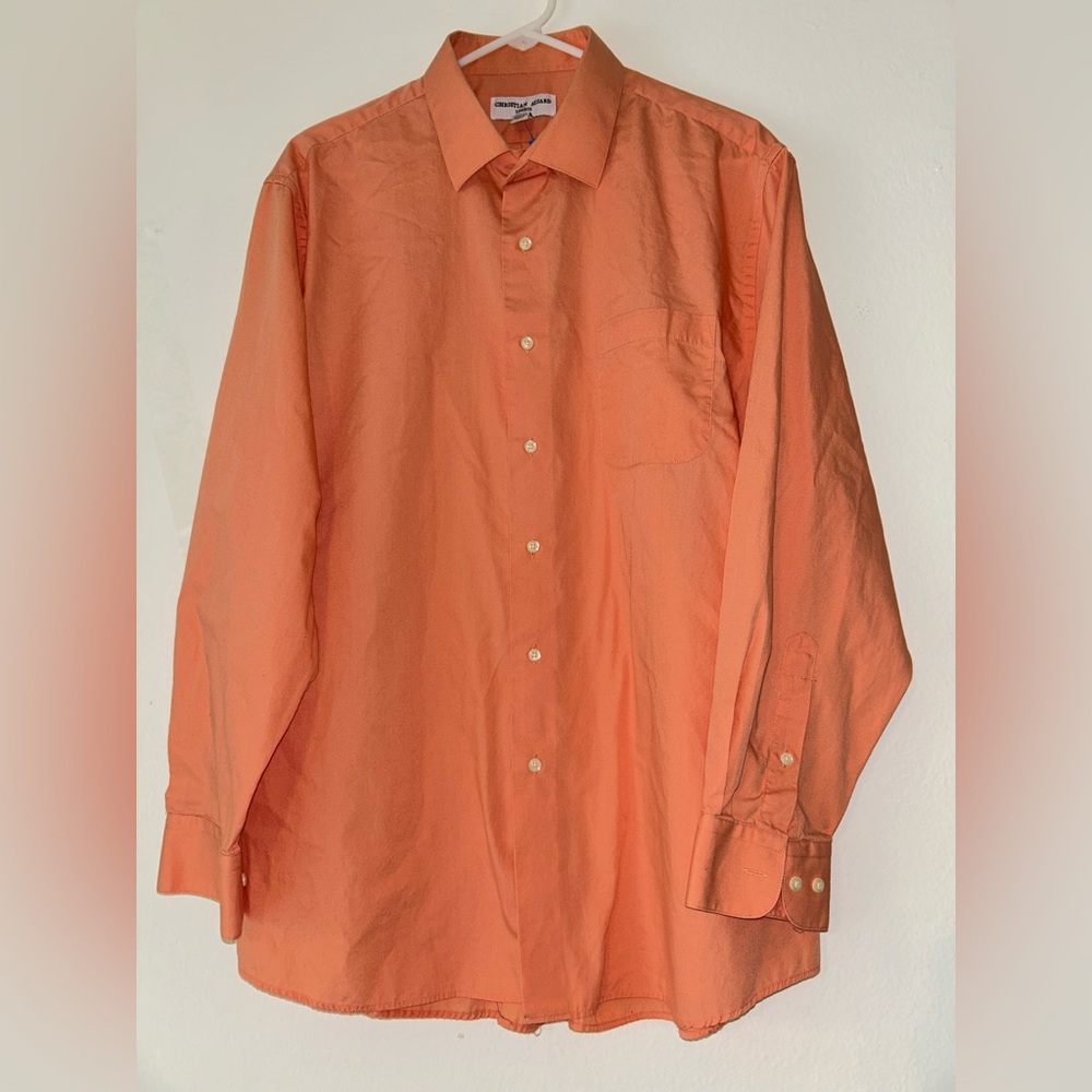 Christian Aujard Liberte Paris Peach Men’s XL Dress Up Button Shirt